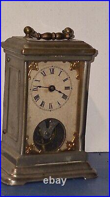 RARE UNUSUAL ANTIQUE EARLY YALE CARRIAGE CLOCK WORKING VISIBLE ESCAPEMENT c. 1880 RARE UNUSUAL ANTIQUE EARLY YALE CARRIAGE CLOCK WORKING VISIBLE ESCAPEMENT c. 1880