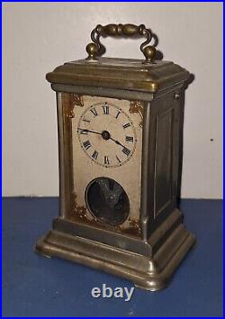 RARE UNUSUAL ANTIQUE EARLY YALE CARRIAGE CLOCK WORKING VISIBLE ESCAPEMENT c. 1880 RARE UNUSUAL ANTIQUE EARLY YALE CARRIAGE CLOCK WORKING VISIBLE ESCAPEMENT c. 1880