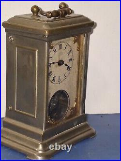 RARE UNUSUAL ANTIQUE EARLY YALE CARRIAGE CLOCK WORKING VISIBLE ESCAPEMENT c. 1880 RARE UNUSUAL ANTIQUE EARLY YALE CARRIAGE CLOCK WORKING VISIBLE ESCAPEMENT c. 1880