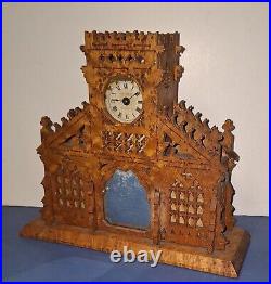 RARE UNUSUAL ANTIQUE EARLY YALE TRAMP ART CLOCK WORKING c. 1880 BIRD'S EYE MAPLE RARE UNUSUAL ANTIQUE EARLY YALE TRAMP ART CLOCK WORKING c. 1880 BIRD'S EYE MAPLE