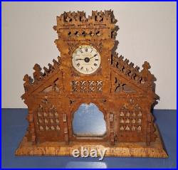 RARE UNUSUAL ANTIQUE EARLY YALE TRAMP ART CLOCK WORKING c. 1880 BIRD'S EYE MAPLE RARE UNUSUAL ANTIQUE EARLY YALE TRAMP ART CLOCK WORKING c. 1880 BIRD'S EYE MAPLE