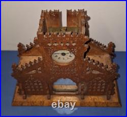 RARE UNUSUAL ANTIQUE EARLY YALE TRAMP ART CLOCK WORKING c. 1880 BIRD'S EYE MAPLE RARE UNUSUAL ANTIQUE EARLY YALE TRAMP ART CLOCK WORKING c. 1880 BIRD'S EYE MAPLE