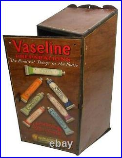 RARE VASELINE EARLY 20TH C VINT ENML LITHO'D TIN STORE DSPLY WithORIG BOXED TUBE