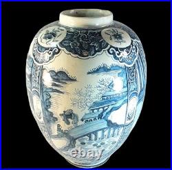 RARE, VERY LARGE EARLY 18th. CENTURY HAND PAINTED DELFT VASE by PIETER GERRITSZ