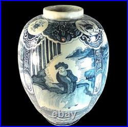 RARE, VERY LARGE EARLY 18th. CENTURY HAND PAINTED DELFT VASE by PIETER GERRITSZ