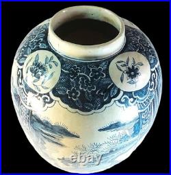 RARE, VERY LARGE EARLY 18th. CENTURY HAND PAINTED DELFT VASE by PIETER GERRITSZ