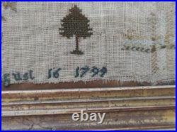RARE Very Early Antique 18th Century (1799) Needlework Sampler- Napoleonic Era