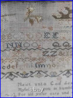 RARE Very Early Antique 18th Century (1799) Needlework Sampler- Napoleonic Era