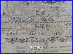 RARE Very Early Antique 18th Century (1799) Needlework Sampler- Napoleonic Era