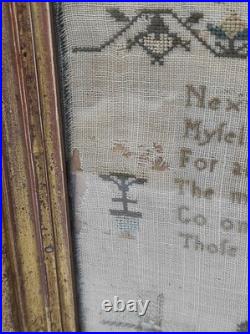 RARE Very Early Antique 18th Century (1799) Needlework Sampler- Napoleonic Era