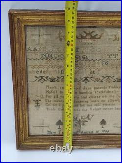 RARE Very Early Antique 18th Century (1799) Needlework Sampler- Napoleonic Era