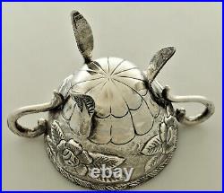 RARE Vigueras EARLY Mexico Sterling Silver Tureen Hand Chased Floral Motifs 1945