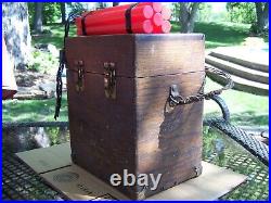 RARE Vintage Antique Early 1900's Wooden Dynamite Explosive Detonator Switch Box