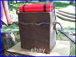 RARE Vintage Antique Early 1900's Wooden Dynamite Explosive Detonator Switch Box