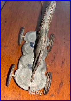 RARE Vintage Antique Early Circus Tin Lion Pull Toy Late 19th Century