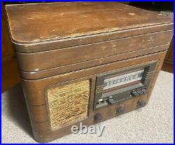 RARE Vintage RCA Victor Victrola Phonograph Radio Record Player U-10 Wood Case