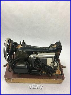 RARE Vintage Singer 128 Antique early electric Sewing Machine With Accessories
