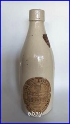 RARE Vtg Antique Early Guinness Stout Stoneware Beer Bottle 1880's Liverpool