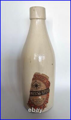 RARE Vtg Antique Early Guinness Stout Stoneware Beer Bottle 1880's Liverpool