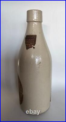 RARE Vtg Antique Early Guinness Stout Stoneware Beer Bottle 1880's Liverpool