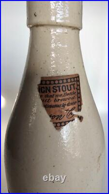 RARE Vtg Antique Early Guinness Stout Stoneware Beer Bottle 1880's Liverpool