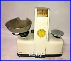 RARE WHITE DETECTO-GRAM EARLY CANDY SCALE with WEIGHTS & 1963 MICHIGAN SEAL