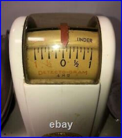 RARE WHITE DETECTO-GRAM EARLY CANDY SCALE with WEIGHTS & 1963 MICHIGAN SEAL