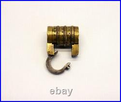 RARE antique LETTER COMBINATION LOCK Early T. RAY PADLOCK Brass & Steel RARE antique LETTER COMBINATION LOCK Early T. RAY PADLOCK Brass & Steel