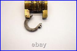 RARE antique LETTER COMBINATION LOCK Early T. RAY PADLOCK Brass & Steel