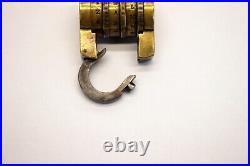 RARE antique LETTER COMBINATION LOCK Early T. RAY PADLOCK Brass & Steel RARE antique LETTER COMBINATION LOCK Early T. RAY PADLOCK Brass & Steel