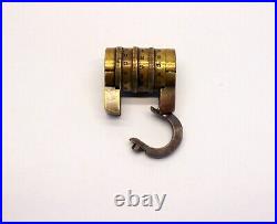 RARE antique LETTER COMBINATION LOCK Early T. RAY PADLOCK Brass & Steel