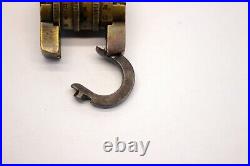 RARE antique LETTER COMBINATION LOCK Early T. RAY PADLOCK Brass & Steel