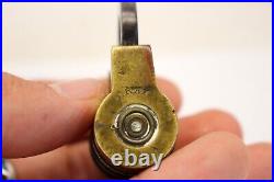 RARE antique LETTER COMBINATION LOCK Early T. RAY PADLOCK Brass & Steel