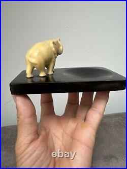 RARE antique bakelite Catalin ashtray, early 20th. Elephant figurine. 173grams