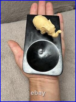 RARE antique bakelite Catalin ashtray, early 20th. Elephant figurine. 173grams