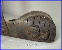 RARE antique early 19th century \ wrought iron wood childs leg foot brace cast