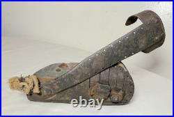 RARE antique early 19th century \ wrought iron wood childs leg foot brace cast
