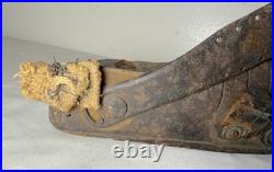 RARE antique early 19th century \ wrought iron wood childs leg foot brace cast