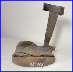 RARE antique early 19th century \ wrought iron wood childs leg foot brace cast