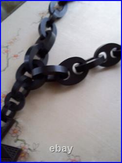 RARE antique large early Cross necklace victorian pendant MOURNING vulcanite etc