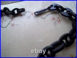 RARE antique large early Cross necklace victorian pendant MOURNING vulcanite etc