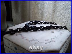 RARE antique large early Cross necklace victorian pendant MOURNING vulcanite etc