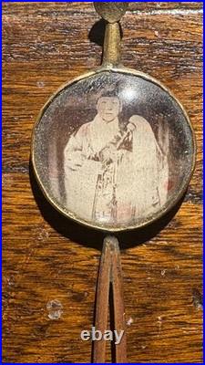 RARE, early, Japanese PHOTOGRAPH mounted in a hairpin (KANZASHI), Tokugawa mon