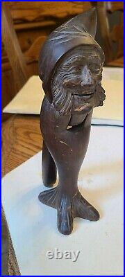 RARE signed Old Seaman NUTCRACKER Antique Wooden Black Forest Carved, early 20th