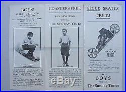 ROCKAWAY ANTIQUE STEEL ROLLERSKATES Speed Skates Foot Cycle Rare Early 1900s