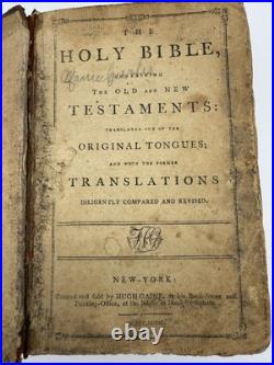 Rare 1797 Holy Bible Hugh Gaine New York Early American Imprint Antique Leather