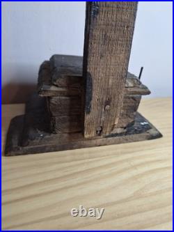 Rare 17th / Early 18thC Antique European Folk Art Wooden Crucifix Cross Jesus