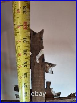 Rare 17th / Early 18thC Antique European Folk Art Wooden Crucifix Cross Jesus
