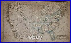 Rare 1824 Map EARLY UNITED STATES TERRITORIES & UNEXPLORED REGIONS, J Morse