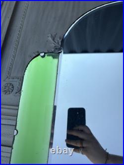 Rare 1930s Art Deco vibrant Green glass and clear Wall Mirror, very unusual Rare 1930s Art Deco vibrant Green glass and clear Wall Mirror, very unusual